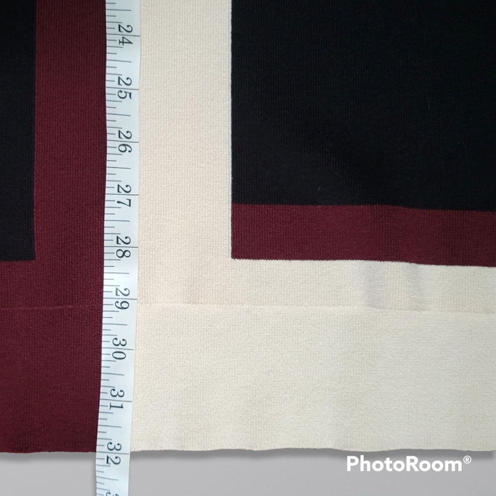 Alfani Sleeveless Sweater Womens XL Alfani Sweater XL Maroon Cream Black - Picture 8 of 10